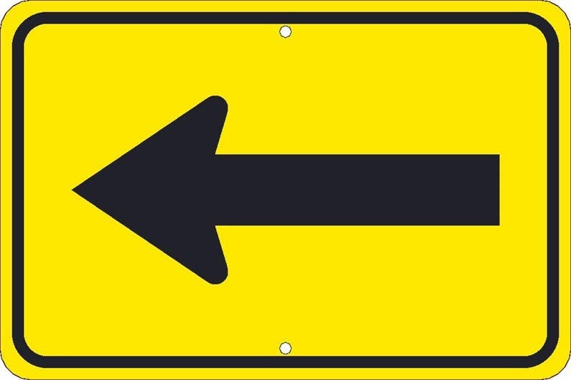 AccuformNMC FRW Direction Sign, One-Direction Large Arrow, 18" x 36"
