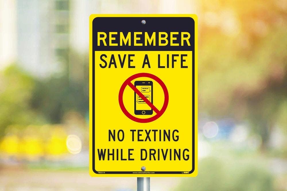 AccuformNMC TM251 Remember Save A Life Traffic Sign, 18" x 12"