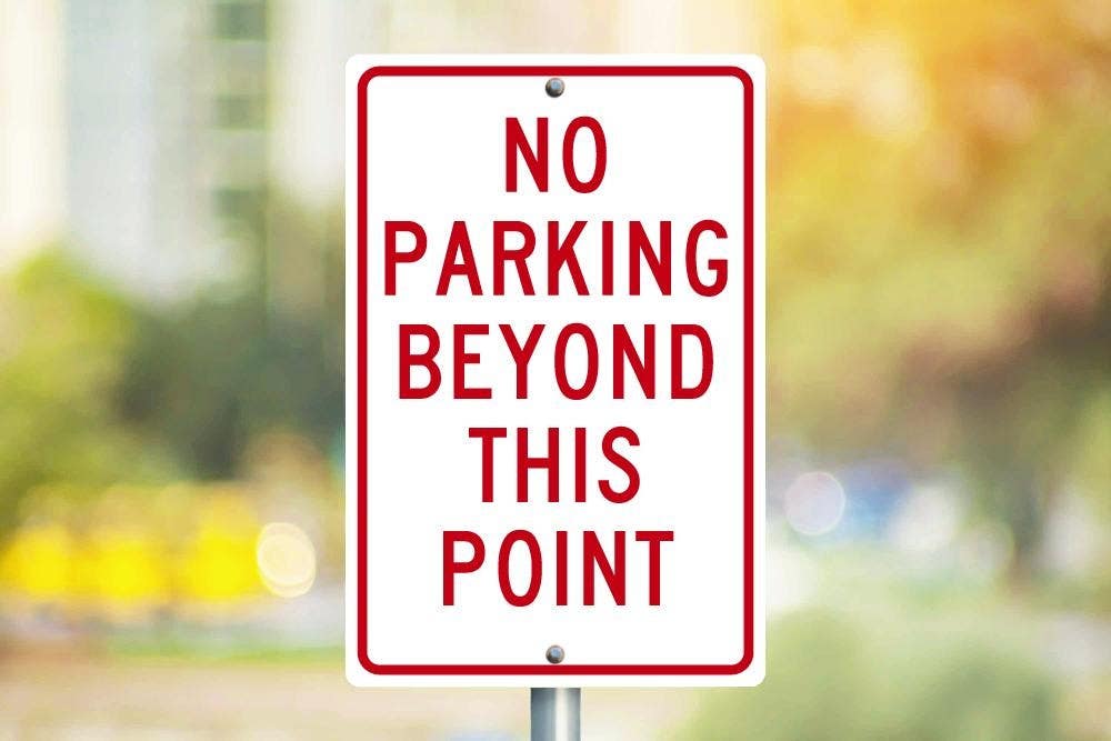 AccuformNMC TM26 No Parking Beyond This Point Sign, 18"x12"