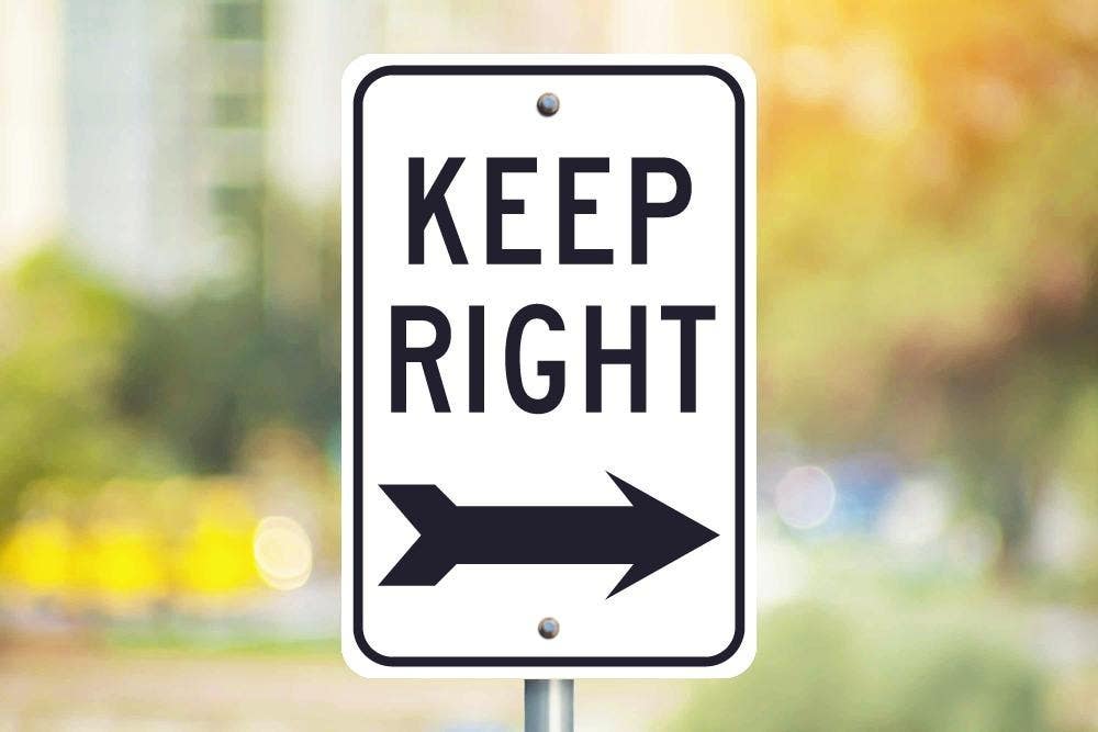 AccuformNMC TM27 Keep Right Sign w/ Arrow, 18" x 12"