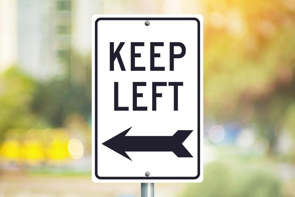 AccuformNMC TM28 Keep Left Sign w/ Arrow, 18" x 12"