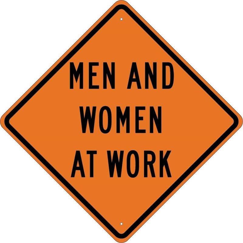 AccuformNMC TM290K Men And Women At Work Sign, 30" x 30", .080 HIP Reflective Aluminum