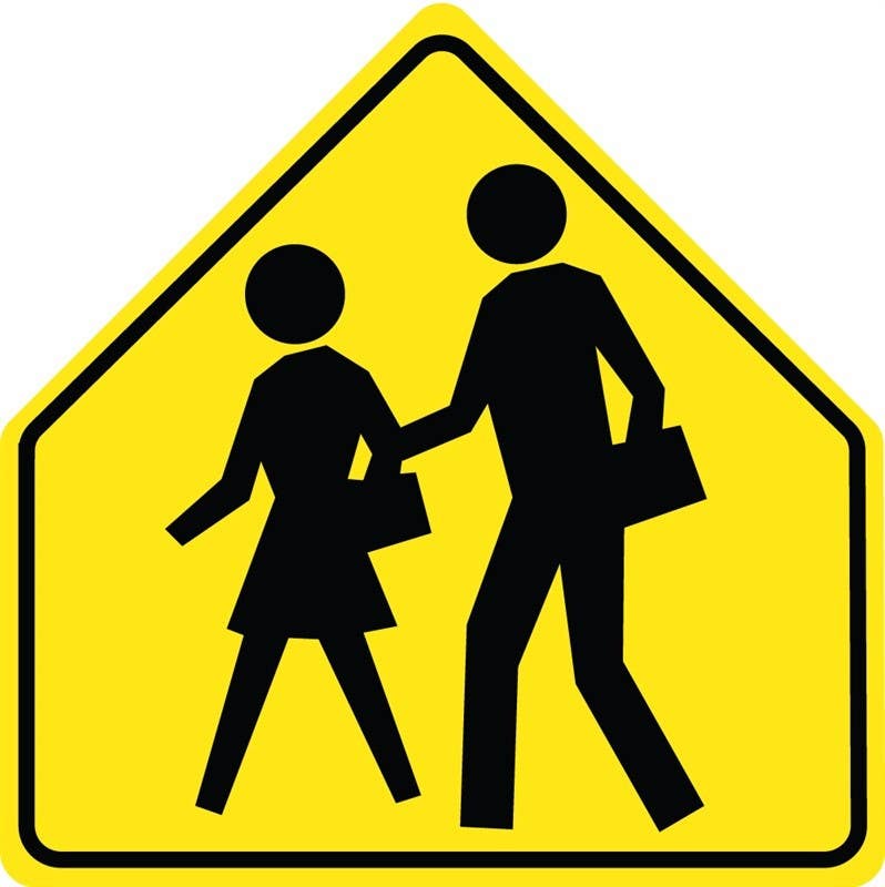 AccuformNMC TM301DG School Crossing Traffic Sign (Graphic), .080 DG Reflective Aluminum, 30" x 30"
