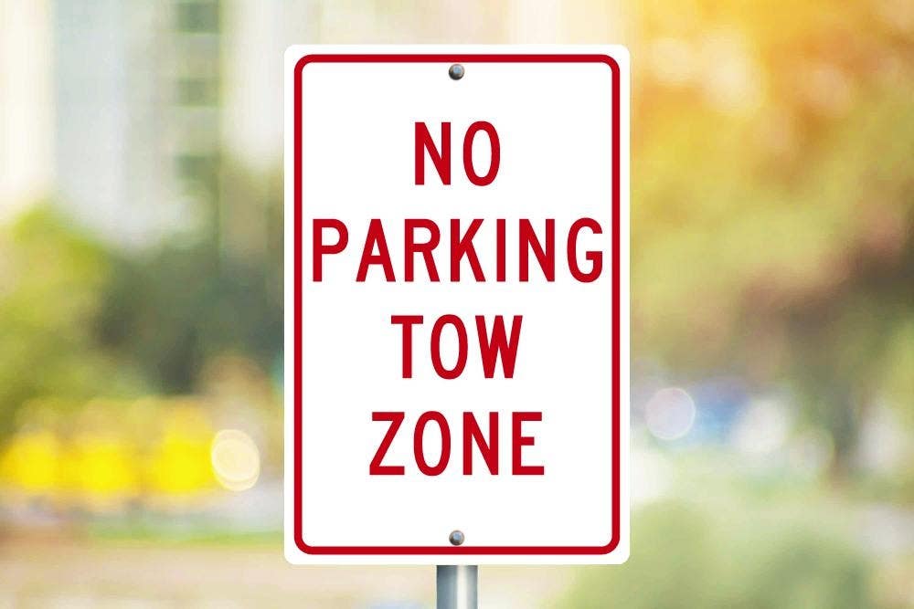 AccuformNMC TM38H No Parking Tow Zone Sign, All Purpose Aluminum, 18" x 12"