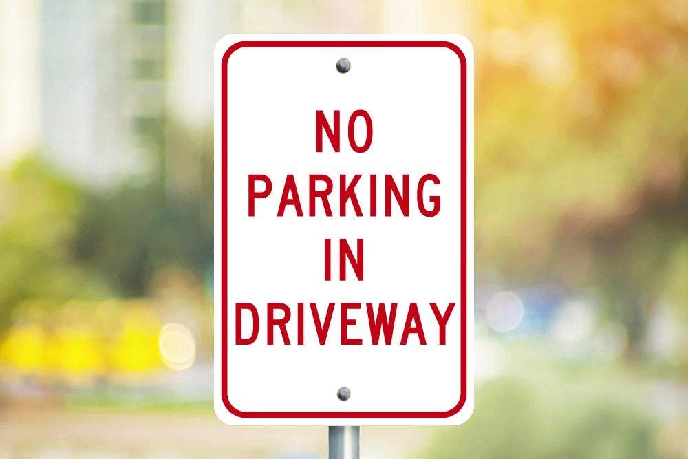 AccuformNMC TM46 No Parking In Driveway Sign, 18" x 12"