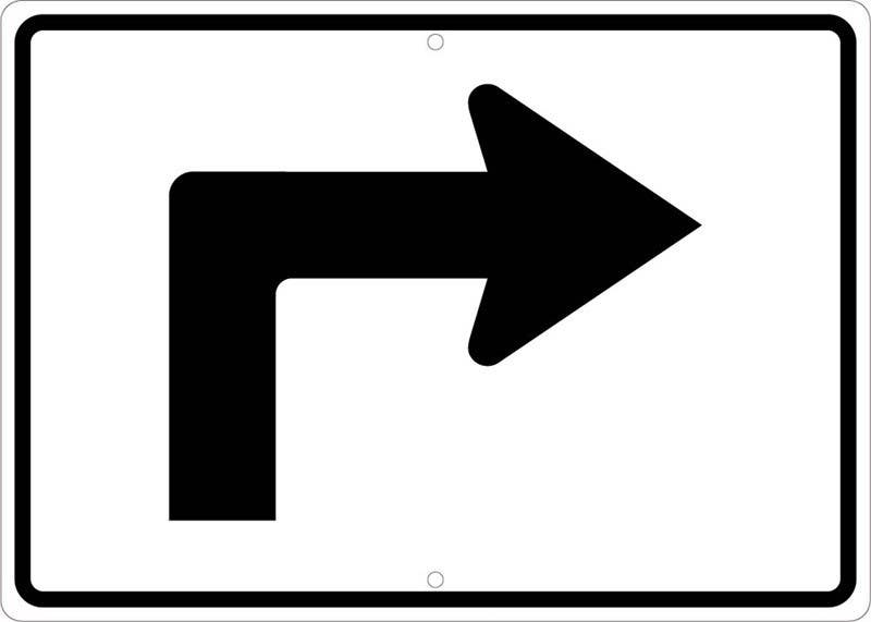 AccuformNMC TM501 Advance Turn Arrow Right Sign, 15" x 21"
