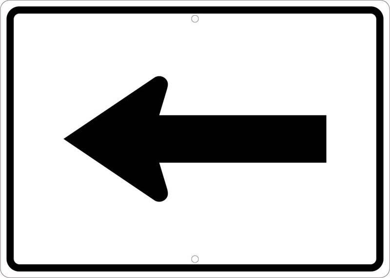 AccuformNMC TM502 Auxiliary Arrow Left Sign, 15" x 21"