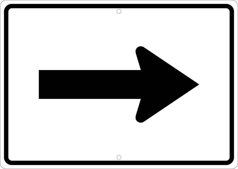 AccuformNMC FRG123 General Service Sign, Auxiliary Horizontal Directional Arrow, 15" x 21"