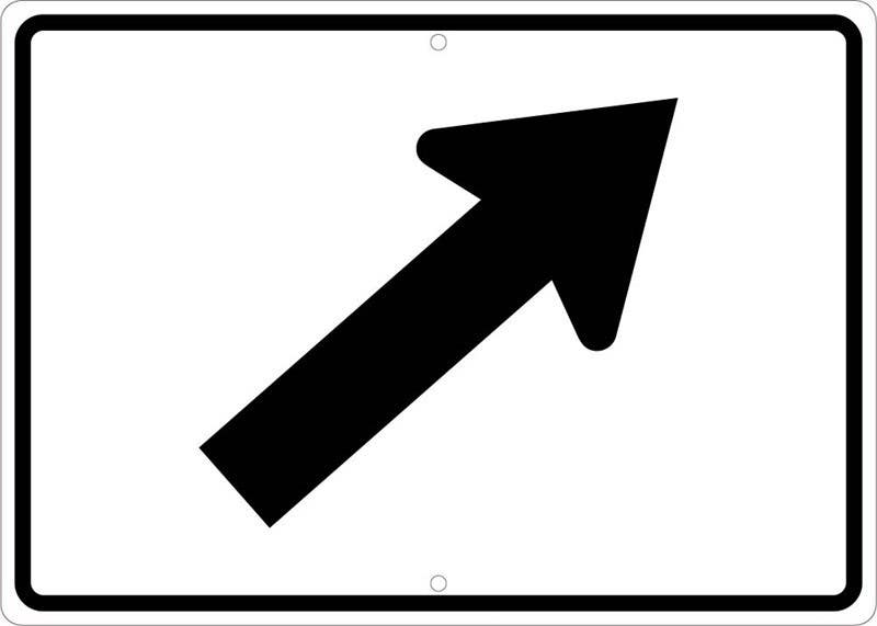 AccuformNMC TM505 Auxiliary Diagonal Arrow Right Sign, 15" x 21"