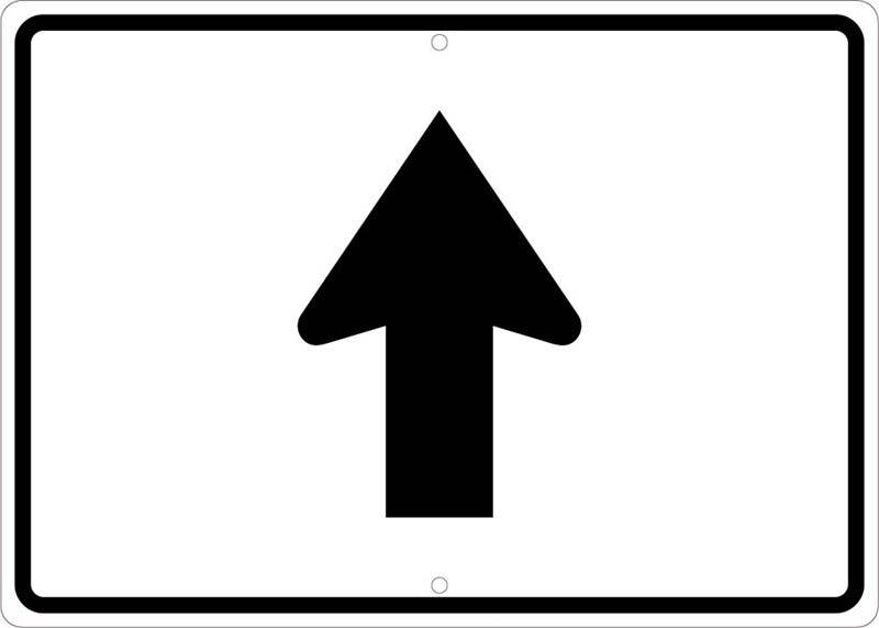 AccuformNMC FRG General Service Sign, Auxiliary Vertical Directional Arrow, 15" x 21"