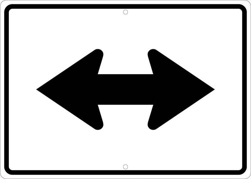 AccuformNMC FRR Direction Sign, Double-Headed Arrow, 8" x 15"
