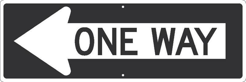 AccuformNMC MR Lane Guidance Sign, One Way (In Left Arrow), 12" x 36"