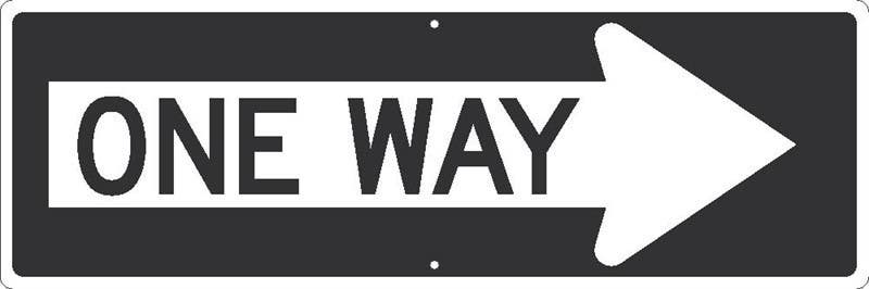AccuformNMC MR Lane Guidance Sign, One Way (In Right Arrow), 12" x 36"