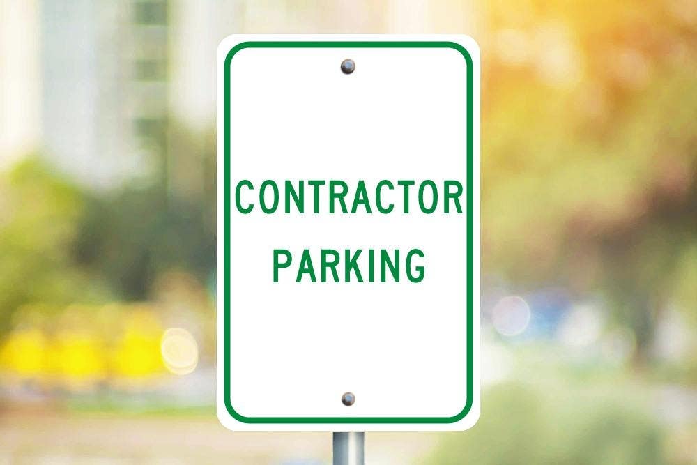 AccuformNMC TM50H Contractor Parking Sign, All Purpose Aluminum, 18" x 12"