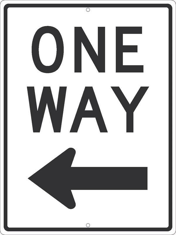 AccuformNMC TM510 One Way Arrow Left Sign w/ Arrow, 24" x 18"