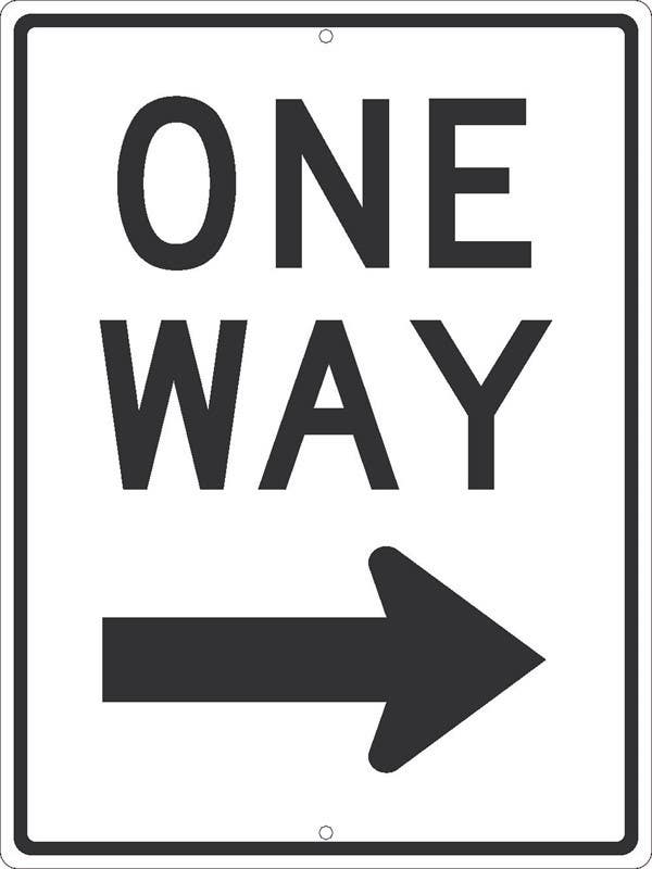 AccuformNMC TM511 One Way Arrow Right Sign w/ Arrow, 24" x 18"
