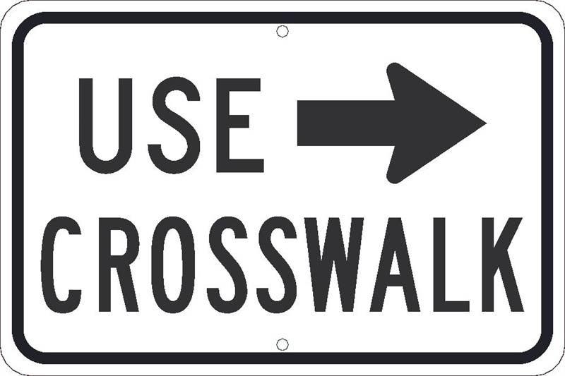 AccuformNMC TM518 Use Crosswalk Sign (Graphic Arrow), 12" x 18"