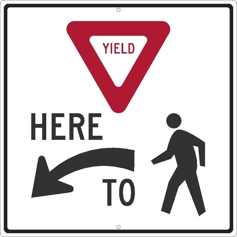 AccuformNMC FRR Intersection Sign, Vehicles Must Yield Here To Pedestrians