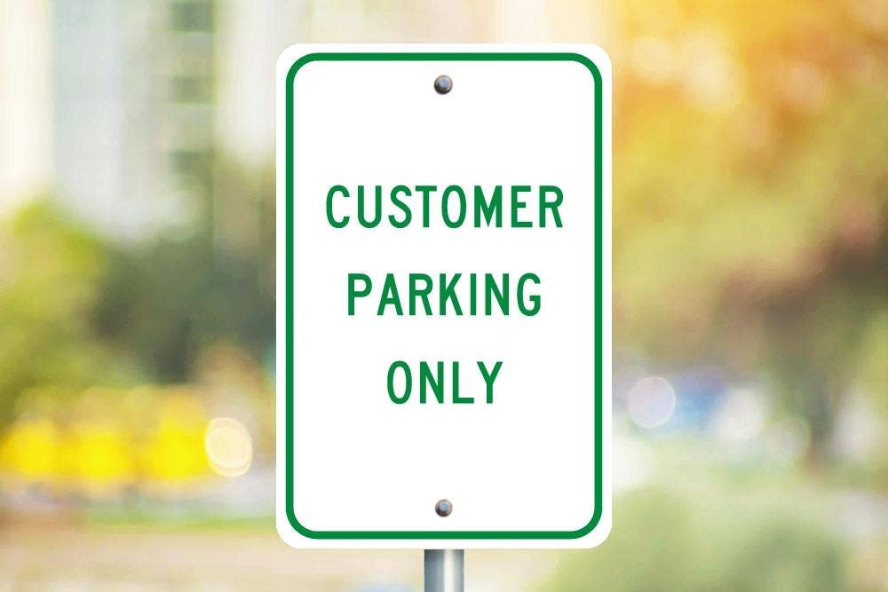 AccuformNMC TM51 Customer Parking Only Sign, 18" x 12"