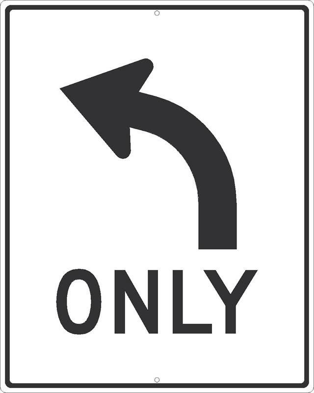 AccuformNMC MR/FRR Lane Guidance Sign, Left Turn Only (Arrow)