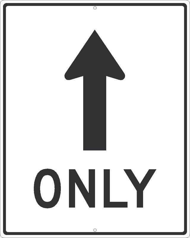 AccuformNMC TM523 Straight Only Arrow Sign (Graphic), 30" x 24"
