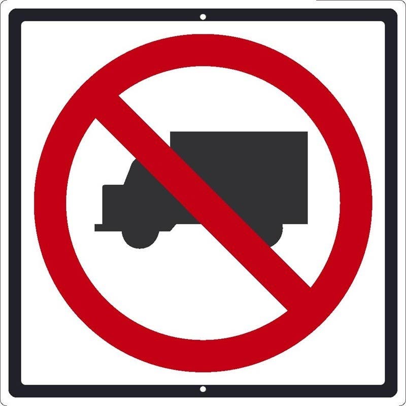 AccuformNMC FRR Truck Restriction Sign, No Trucks (Symbol), 24" x 24"