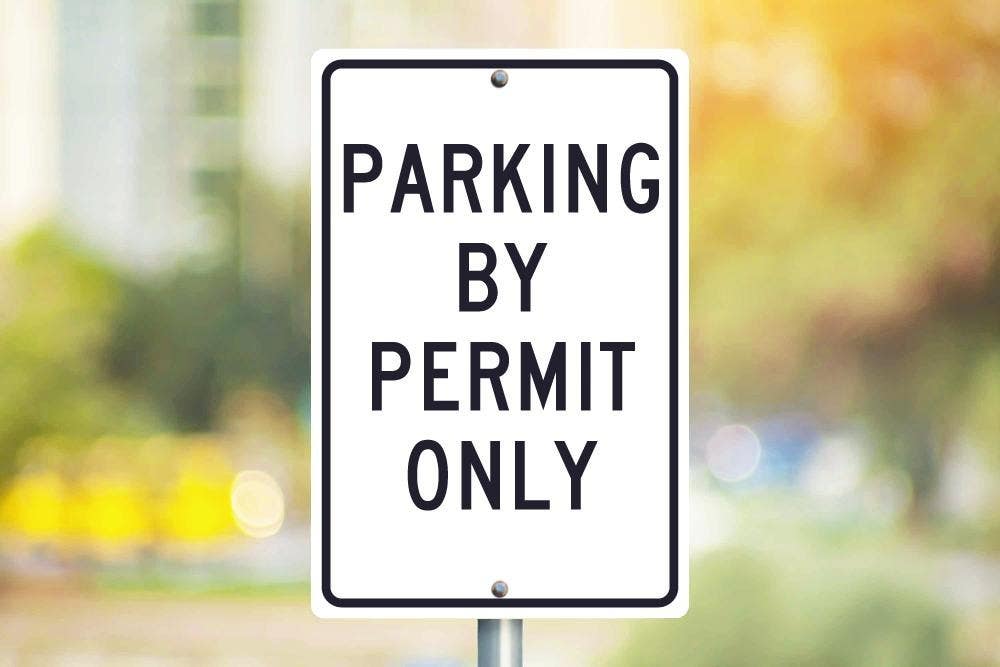 AccuformNMC TM54 Parking By Permit Only Sign, 18" x 12"