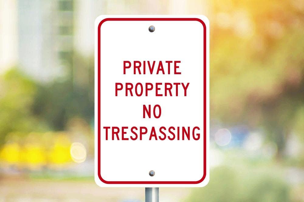 AccuformNMC TM59 Private Property No Trespassing Sign, 18" x 12"