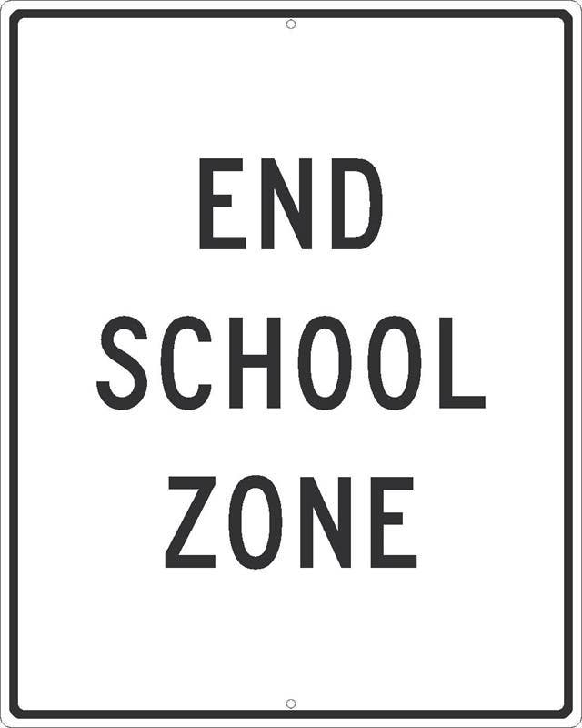 AccuformNMC FRW Bicycle & Pedestrian Traffic Safety Signs, End School Zone, 30" x 24"