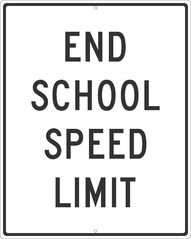 AccuformNMC TM601 End School Speed Limit Sign, 30" x 24"