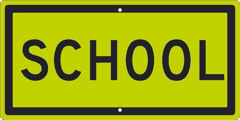 AccuformNMC TM604DG School Sign, 12" x 24", DG Reflective Aluminum