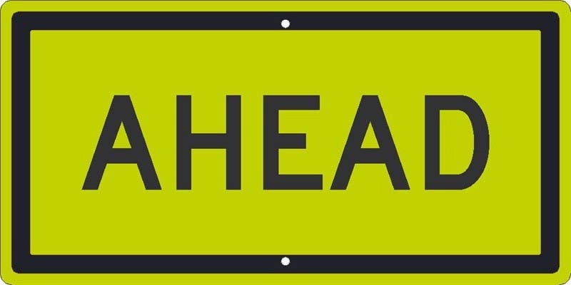 AccuformNMC FRR Bicycle & Pedestrian Sign, Ahead, 12" x 30"