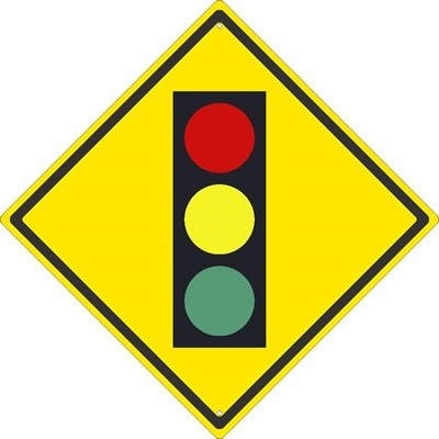 AccuformNMC TM612DG Intersection Sign (Graphic Traffic Light), .080 DG Reflective Aluminum, 30" x 30"