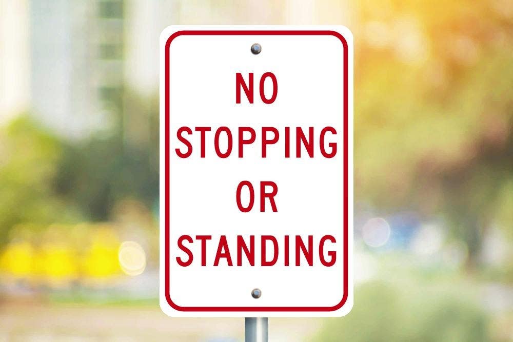 AccuformNMC TM67 No Stopping Or Standing Sign, 18" x 12"