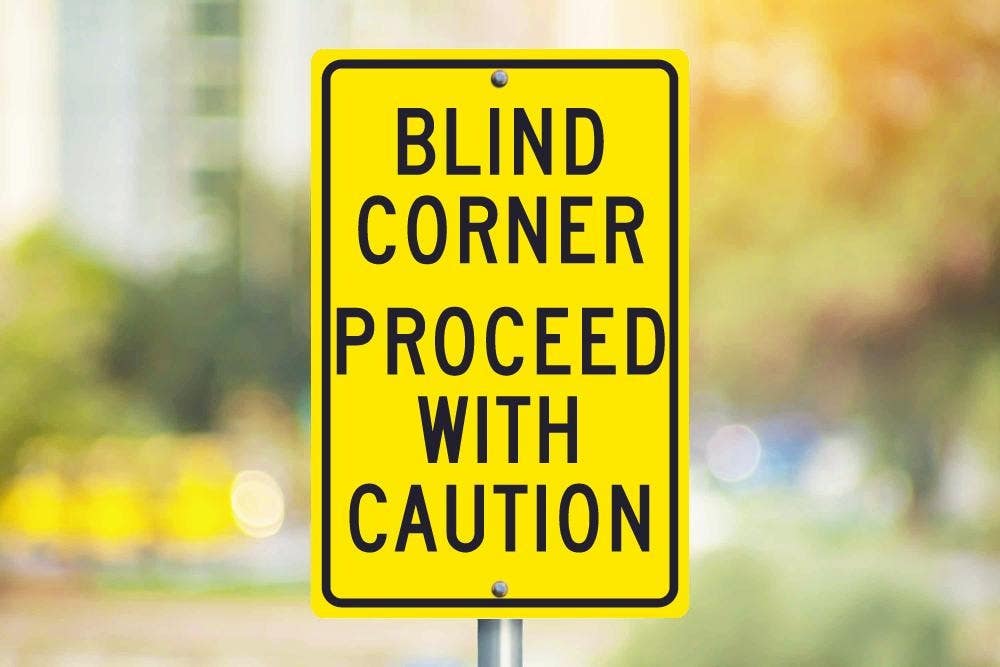 AccuformNMC TM71 Blind Corner Proceed With Caution Sign, 18" x 12"