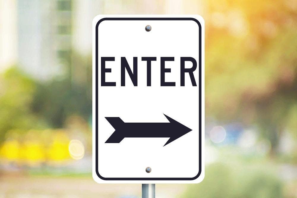 AccuformNMC TM78 Enter Sign w/ Right Arrow, 18" x 12"