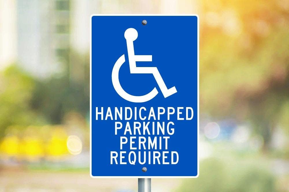 AccuformNMC TM84 Handicapped Parking Permit Required Sign, 18" x 12"