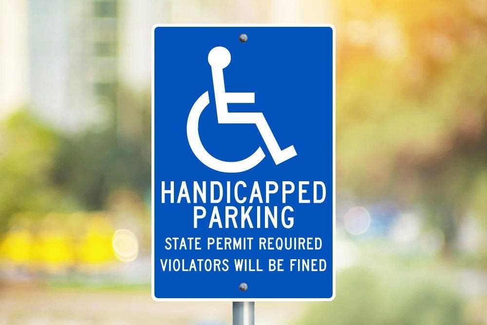 AccuformNMC TM90 Handicapped Parking State Permit Required Sign, 18" x 12"