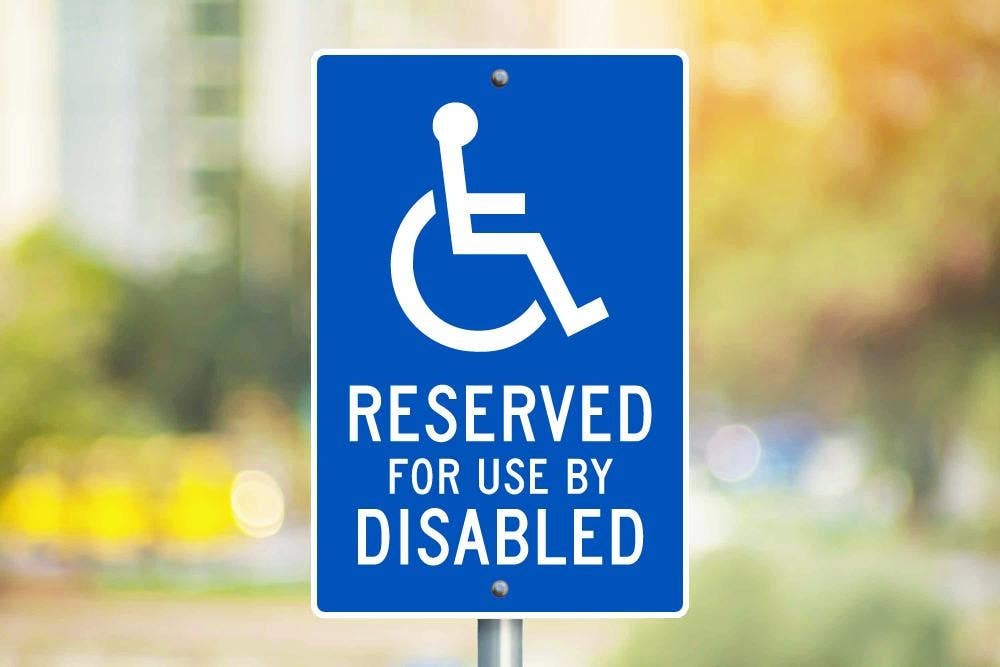 AccuformNMC TM91 Reserved For Use By Disabled Sign, 18" x 12"