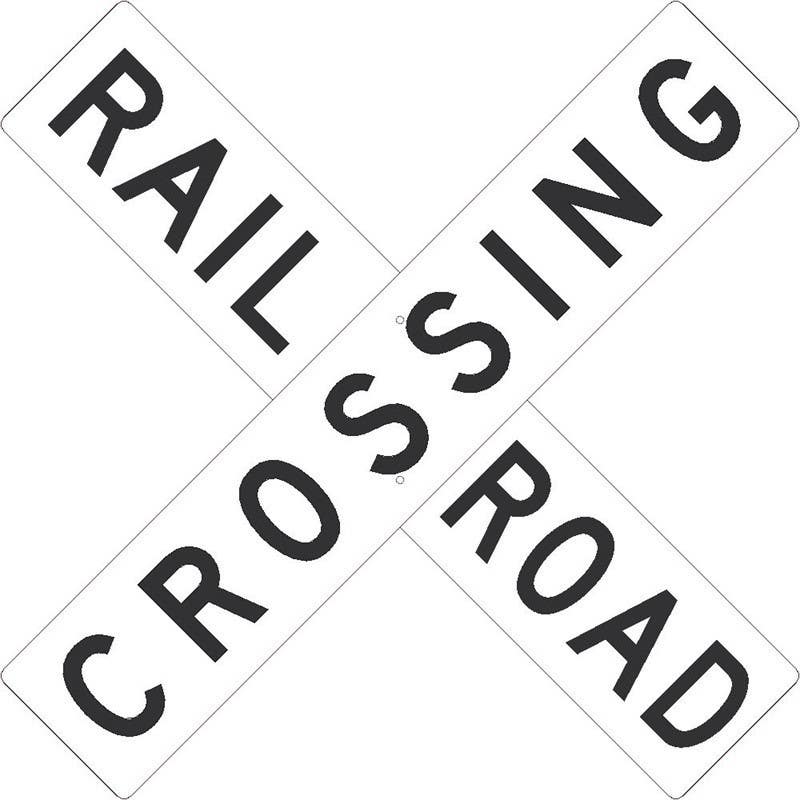 AccuformNMC MR Rail Sign, Railroad Crossing, 9" x 48" x 90 Degree