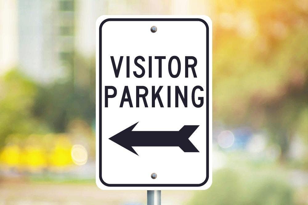 AccuformNMC TM9 Visitor Parking Sign w/ Left Arrow, 18" x 12"