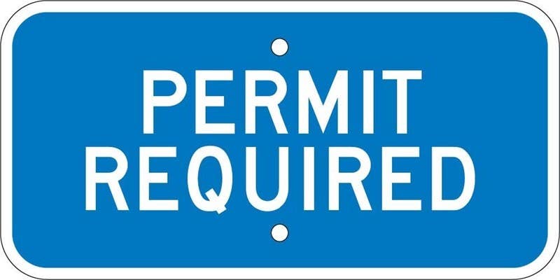 AccuformNMC TMA2J Permit Required Sign, 6" x 12", .080 EGP Reflective Aluminum