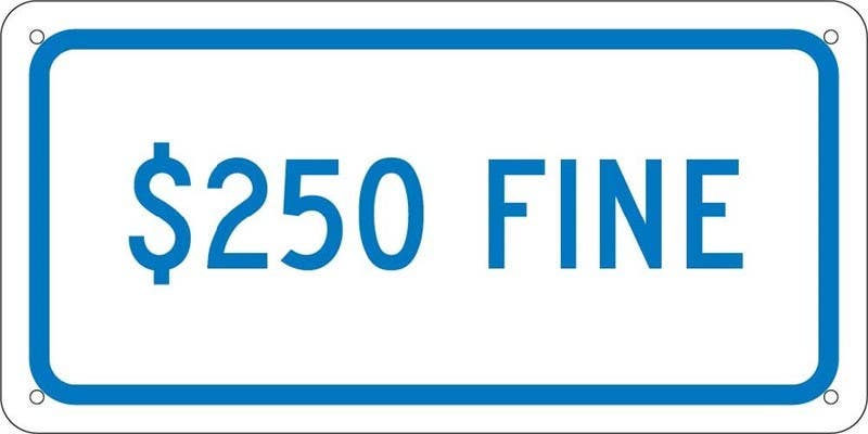 AccuformNMC TMA9H $250 Fine Sign, All Purpose Aluminum, 6" x 12"