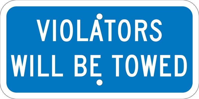 AccuformNMC TMAS10 Violators Will Be Towed Plaque Sign, 6" x 12"