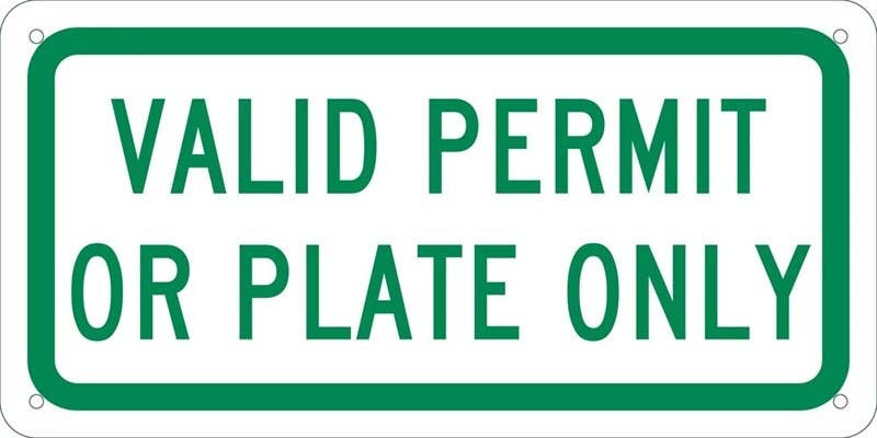 AccuformNMC TMAS14 Valid Permit Or Plate Only Sign, 6" x 12"