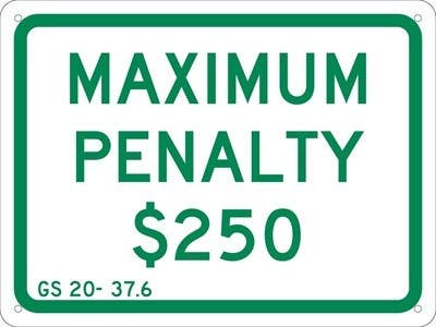 AccuformNMC TMAS15 Maximum Penalty $250 Sign, 9" x 12"