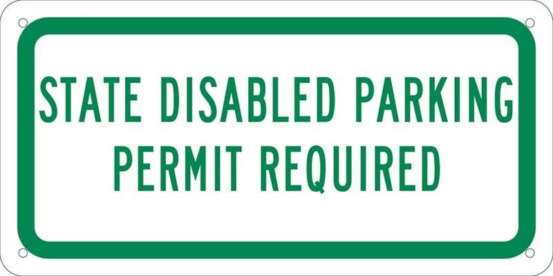 AccuformNMC TMAS17 State Disabled Parking Permit Required Plaque Sign, .080 Engineer Grade Reflective Aluminum, 6" x 12"