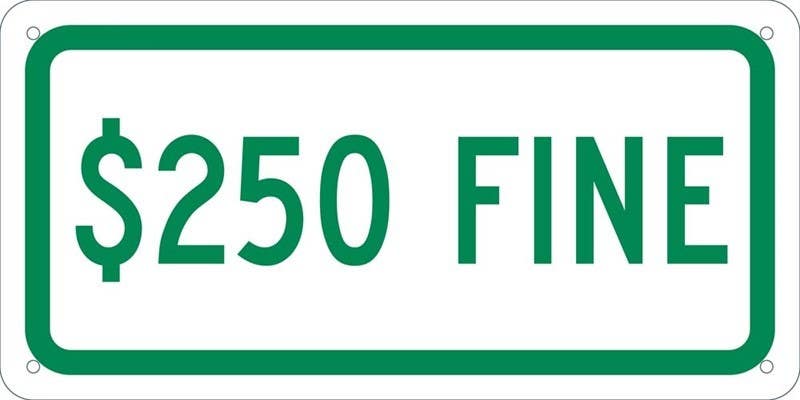 AccuformNMC TMA $250 Fine Plaque Sign,  .080 Engineer Grade Reflective Aluminum, 6" x 12"