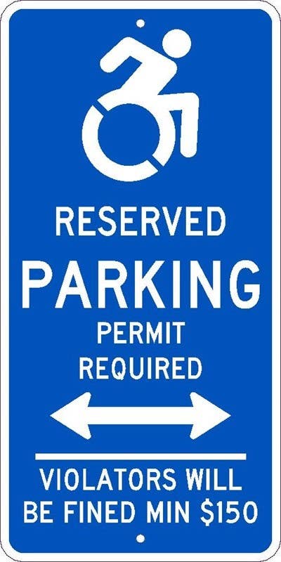 AccuformNMC TMS309 Reserved Parking Permit Required Sign, 24" x 12"