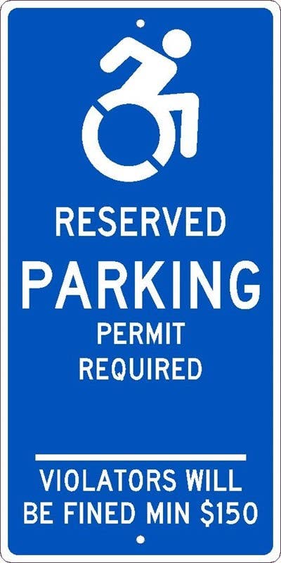AccuformNMC TMS310 Reserved Parking Permit Required Sign, 24" x 12"